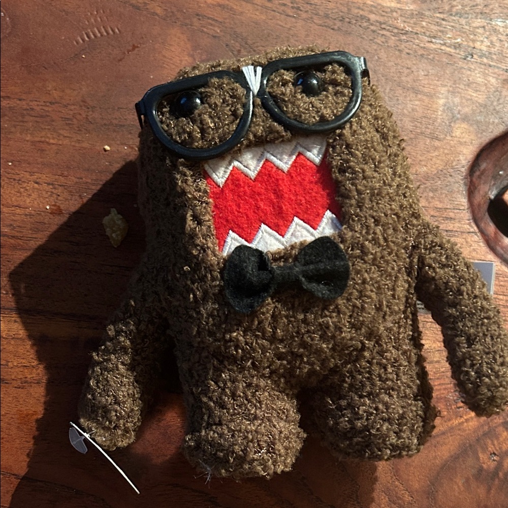 Domo Kahn Brown Plush Toy with Glasses and Bow Tie